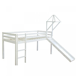 Avis Homestyle4U Lit enfant mezzanine blanc Pirate + tour toboggan