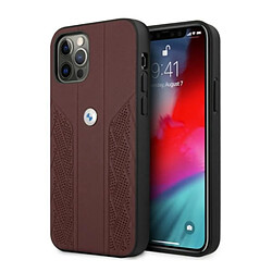 etui bmw bmhcp12lrsppr iphone 12 pro max 6,7" czerwony/rouge coque dur cuir curve perforate 