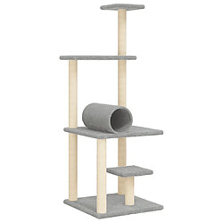 Arbre à chat avec griffoirs,niche pour chat en sisal gris clair 136 cm -MN30902