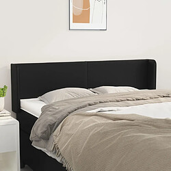 Maison Chic Tête de lit scandinave avec oreilles,meuble de chambre Noir 147x16x78/88 cm Similicuir -MN13284