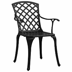 Maison Chic Lot de 4 Chaises de jardin,Fauteuil d'extérieur Aluminium coulé Noir -MN18686