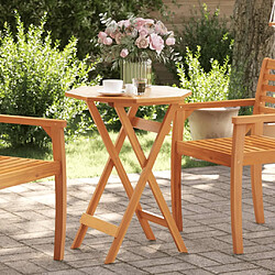 vidaXL Table pliable de jardin Ø60x75 cm bois d'acacia massif