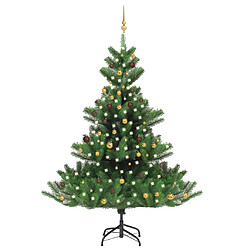 vidaXL Sapin de Noël artificiel Nordmann avec LED et boules Vert 240cm