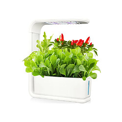 Vente-Unique Potager d'intérieur à LEDs 3 plantes - Hauteur ajustable - Blanc - GARDENIO