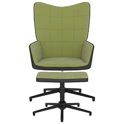 Maison Chic Chaise de relaxation | Fauteuil relax avec repose-pied Vert clair Velours et PVC -GKD74614