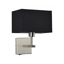 Luminaire Center Applique de chevet moderne Norte Nickel Coloris : Nickel Coloris de l'abat jour : Noir, rectangulaire Matèriau : Acier, tissu Hauteur en Cm : 29 Largeur en Cm : 19 IP : 20 Nombre d'ampoules : 1