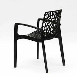 Acheter 22 Chaises Gruvyer ARM Grand Soleil accoudoirs polypropylène brillant offre stock, Couleur: Noir