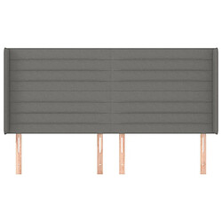 Avis Maison Chic Tête de lit scandinave avec oreilles,meuble de chambre Gris foncé 203x16x118/128 cm Tissu -MN64365