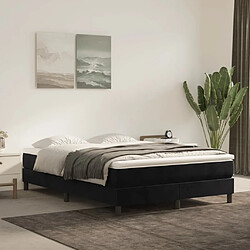 vidaXL Matelas de lit à ressorts ensachés Noir 140x200x20 cm Velours