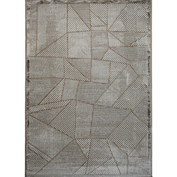 Thedecofactory TEXTURA TRIANGLE - Tapis moderne motifs géométriques beige 120x170 