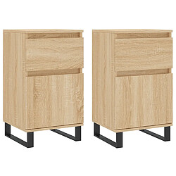 Maison Chic Ensemble de 2 Buffets,commode,console pour rangement chêne sonoma 40x35x70 cm bois d'ingénierie -MN39616