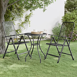 Maison Chic Lot de 2 Chaises pliables de jardin - Fauteuil d'extérieur Maille métallique Anthracite -MN20125