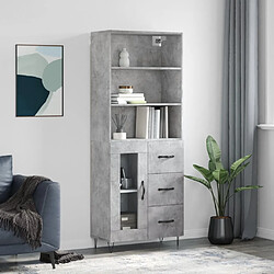 Maison Chic Buffet,Meuble de Rangement,commode pour salon,Cuisine Gris béton 69,5x34x180 cm Bois d'ingénierie -MN37089