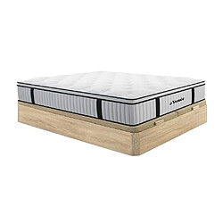 Vente-Unique Ensemble 180 x 200 cm sommier coffre naturel clair + matelas ressorts ensachés surmatelas intégré ép.28cm - AMERICAN DREAM de YSMÉE