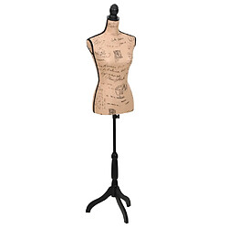 vidaXL Buste de couture Mannequin de Femme Marron et Noir Jute 