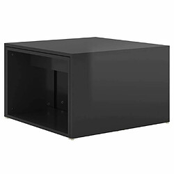 vidaXL Tables basses gigognes 3 pcs Noir brillant 60x60x38cm Aggloméré pas cher