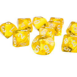 Acheter 20 pièces dés polyédriques D10 pour donjons et dragons jaune + vert