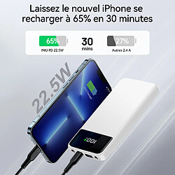 Acheter VANWIN Batterie Externe 20000mAh Câble intégré Power Bank 2.4A et 5 Sorties Ultra Mince Batterie Portable avec l’Ecran LED - Blanc