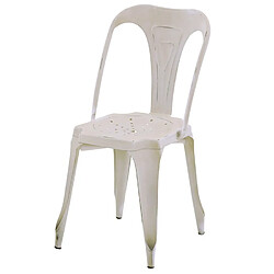 Avis Lot de 2 Chaises Industrielles Métal Blanc Vieilli KosyForm