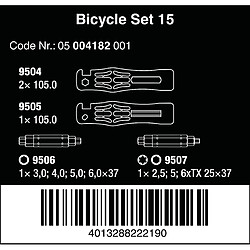 Avis Wera Bicycle Set 15, 5-teilig, Schraubenschlüssel