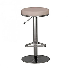 Mes Tabouret de bar rond réglable en hauteur 38x38x57/82 cm en PU taupe