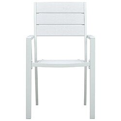 Avis Maison Chic Lot de 4 Chaises de jardin,Fauteuil d'extérieur Blanc PEHD Aspect de bois -MN35874