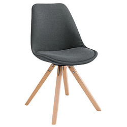 Decoshop26 Lot de 4 chaises de salle à manger design scandinave en tissu gris foncé et pieds en bois clair forme carré 10_0003203