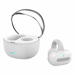 Clip D'Oreille Bluetooth Casque Sans Fil À Conduction Osseuse Écouteur Simple Oreille Stéréo Enc Casque De Réduction De Bruit Gris 