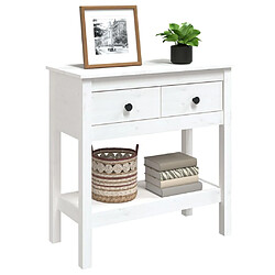 Avis vidaXL Table console Blanc 75x35x75 cm Bois massif de pin