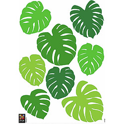 Décoration adhésive 157147 Feuilles Tropicales, Polyvinyle, Vert, 21 x 0,1 x 29,6 cm