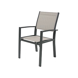 Avis Habitat Et Jardin Fauteuil jardin Alu/Textilène Tropic - Phoenix - Taupe - Lot de 2