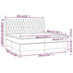 Maison Chic Lit adulte- Lit + matelas + LED,Sommier à lattes de lit matelas et LED Bleu foncé 200x200 cm -GKD57282 pas cher