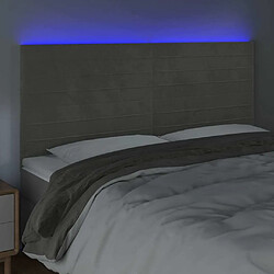 Avis Maison Chic Tête de lit scandinave à LED,meuble de chambre Gris clair 180x5x118/128 cm Velours -MN27416