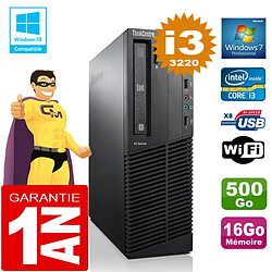 PC Lenovo M92p SFF Core I3-3220 Ram 16Go Disque 500 Go Graveur DVD Wifi W7 · Occasion 