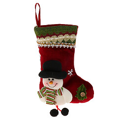 Stocking Noël Sac Cadeau Chaussette de Noël Poche Motif Bonhomme de Neige Décoration