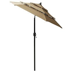 Avis Maison Chic Parasol Jardin | Parasol à 3 niveaux avec mat en aluminium Taupe 2 m - GKD91731