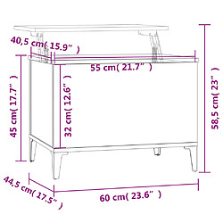 vidaXL Table basse Sonoma gris 60x44,5x45 cm Bois d'ingénierie pas cher