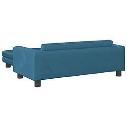 Maison Chic Canapé avec repose-pied pour enfants,Canapé Relax,Sofa de Salon,Banquette bleu 100x50x30 cm velours -GKD795714 pas cher