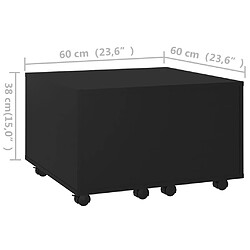 vidaXL Table basse noir 60x60x38 cm bois d'ingénierie pas cher