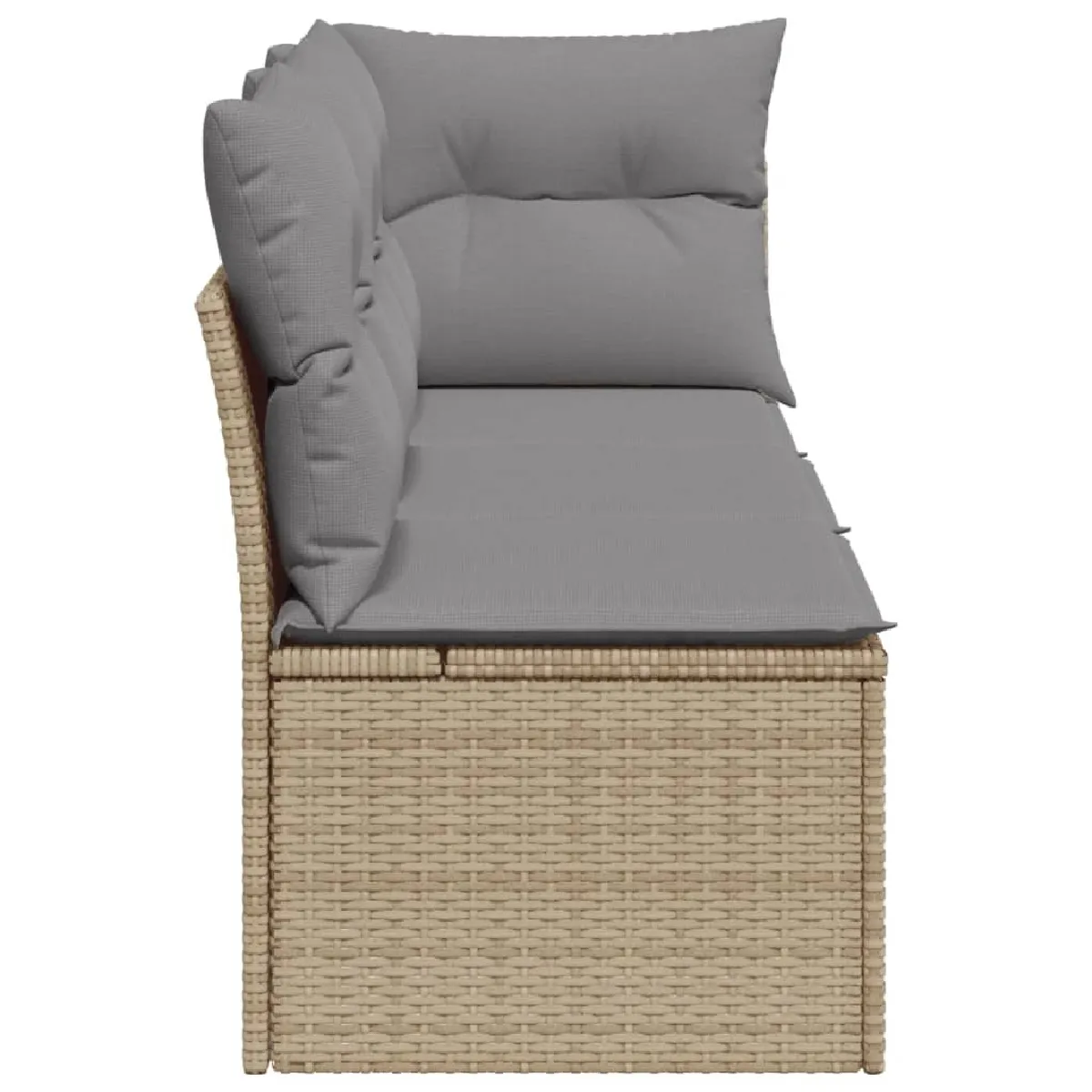 Maison Chic Canapé de jardin avec coussins 3 places | Canapé d'extérieur | Fauteuil,Banquette Jardin beige résine tressée -MN40866 pas cher