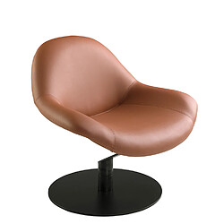 Angel Cerda Fauteuil en croûte de cuir marron