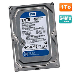 Disque Dur 1To Western Digital Blue SATA III 3.5" WD10EZEX-60ZF5A0 7200RPM 64Mo - Occasion