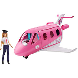 Barbie Mobilier coffret poupée pilote et son Avion de Rêve, avec mobilier, rangements et plus de 15 accessoires, jouet pour enfant, GJB33