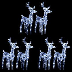 vidaXL Rennes de Noël 6 pcs 240 LED Blanc froid Acrylique 