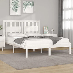 vidaXL Cadre de lit sans matelas blanc bois de pin massif