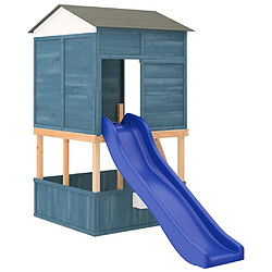 vidaXL Toboggan de jeu bleu 175x38x23 cm polypropylène