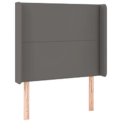 Avis Maison Chic Tête de lit scandinave à LED,meuble de chambre Gris 83x16x118/128 cm Similicuir -MN39953