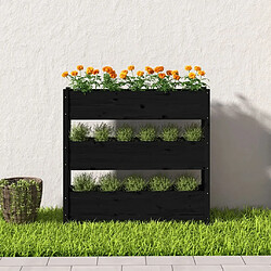 Avis Maison Chic Jardinière,Bac à fleurs - pot de fleur Noir 112x25x104,5 cm Bois massif de pin -GKD38750