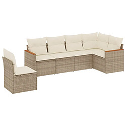 vidaXL Salon de jardin avec coussins 6 pcs beige résine tressée