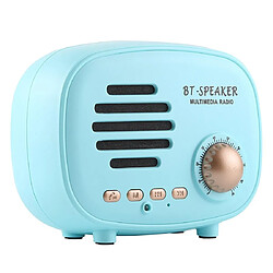 Yonis Mini Enceinte Bluetooth Sans Fil Retro Autonomie 1.5h Support TF U Disk FM Mini Enceinte Bluetooth Sans Fil Retro Support Mains-Libres Carte TF U Disk FM Bleu YONIS